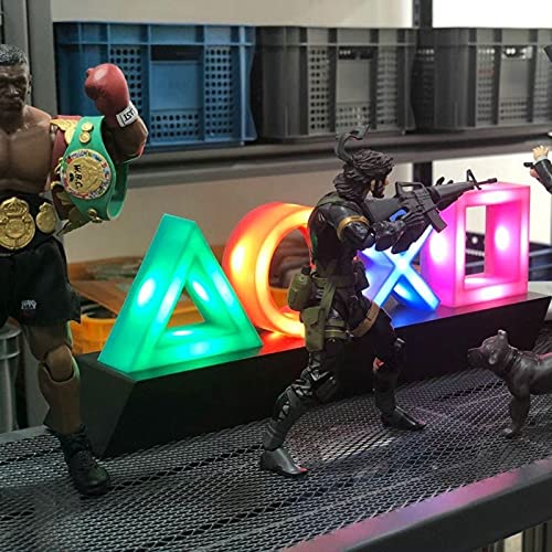 LED Table Lamp with PlayStation Icons – Music-Activated Gaming & Bedroom Decor Lamp