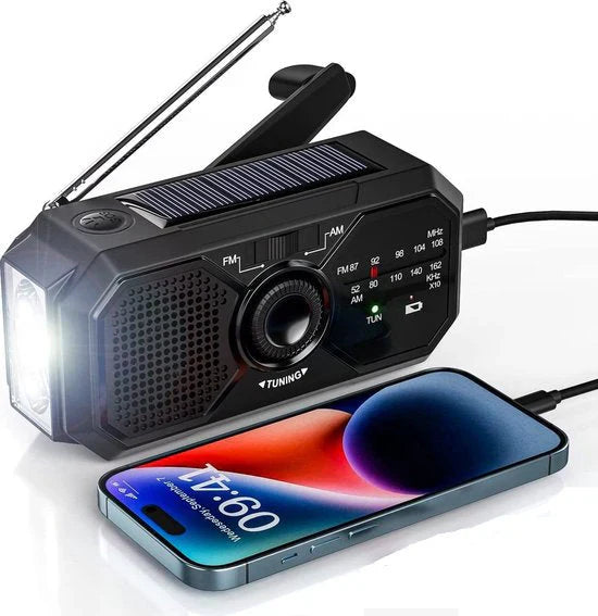 Solar Radio with Hand Crank and Power Bank