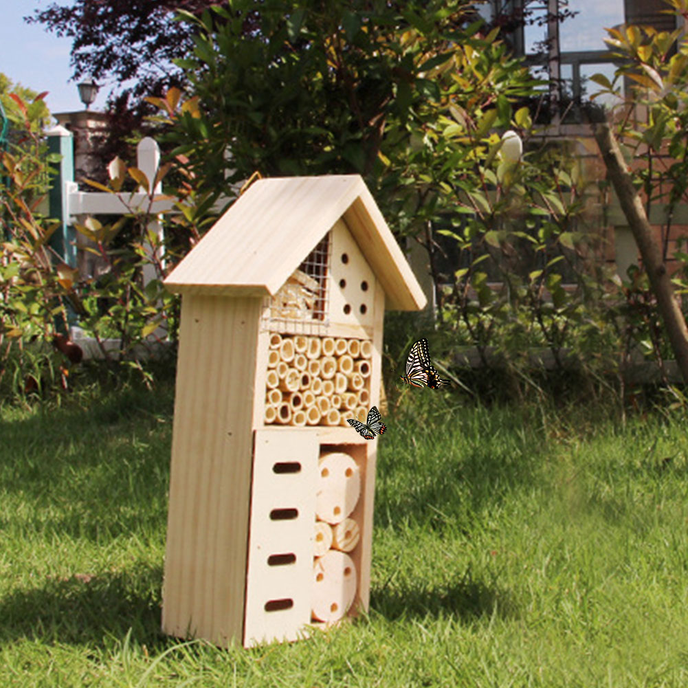 Wooden Insect Habitat - Bee and Bug-Friendly Shelter for Garden and Patio