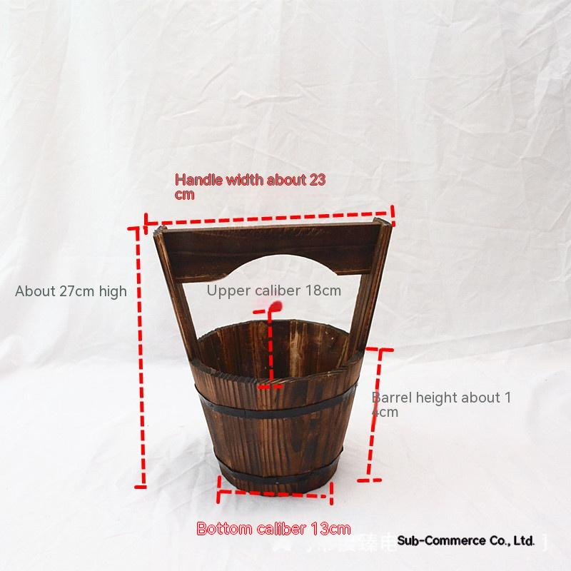 Wooden Barrel Planter - Decorative Flower Pot for Garden and Patio