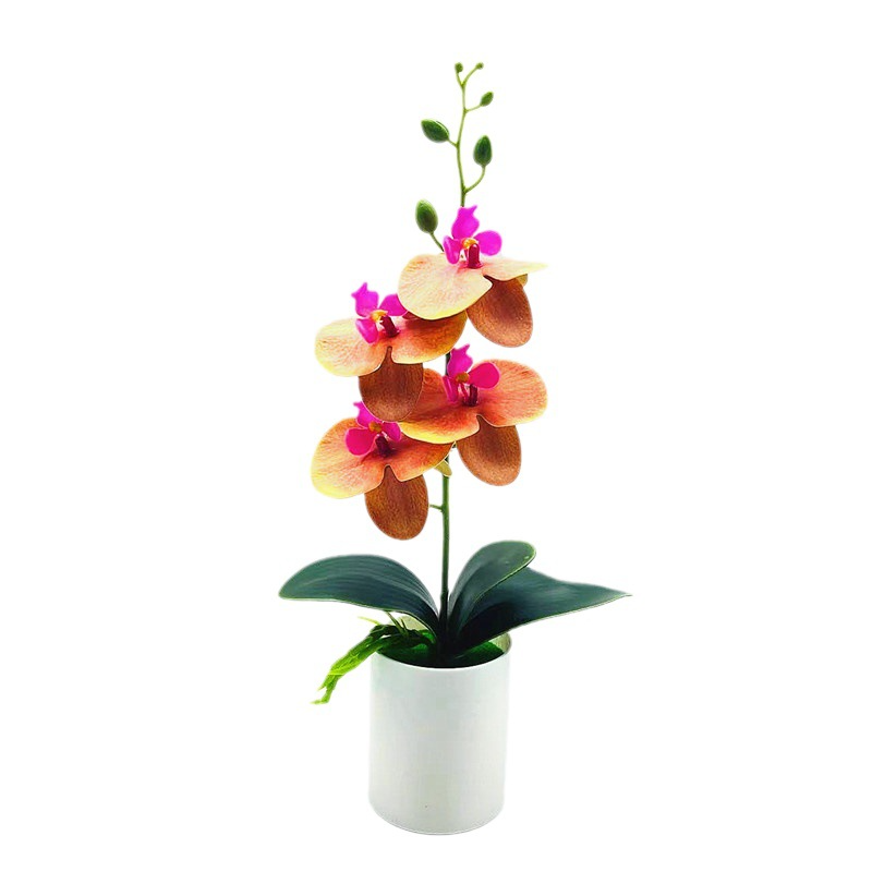 Decorative Artificial Orchid Plant – Elegant Faux Flower for Living Room and Table Display