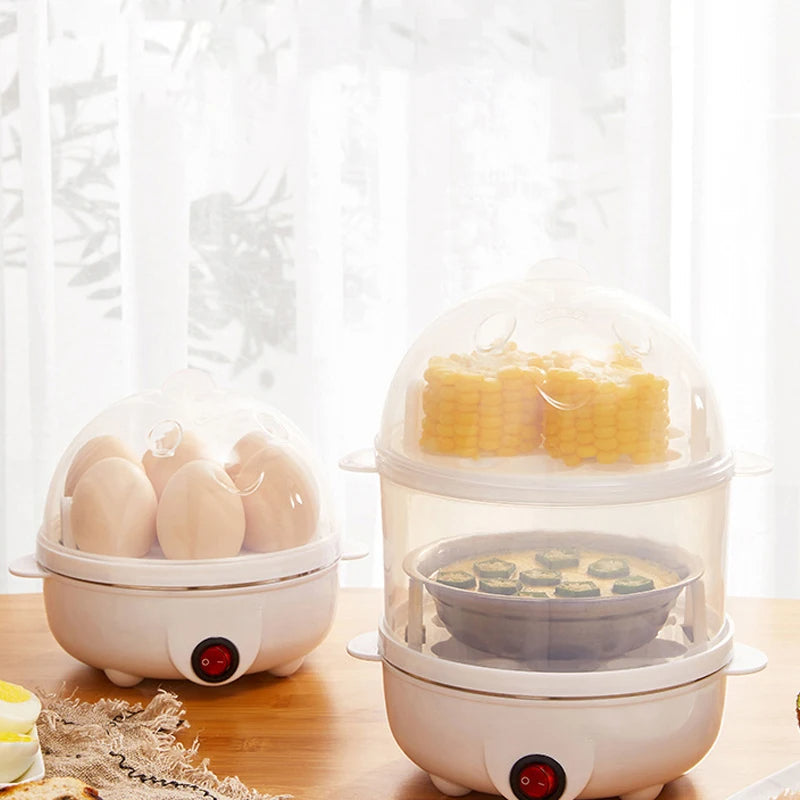 Compact Electric Egg Cooker & Steamer – Multifunctional Appliance for Perfect Eggs and Steamed Dishes