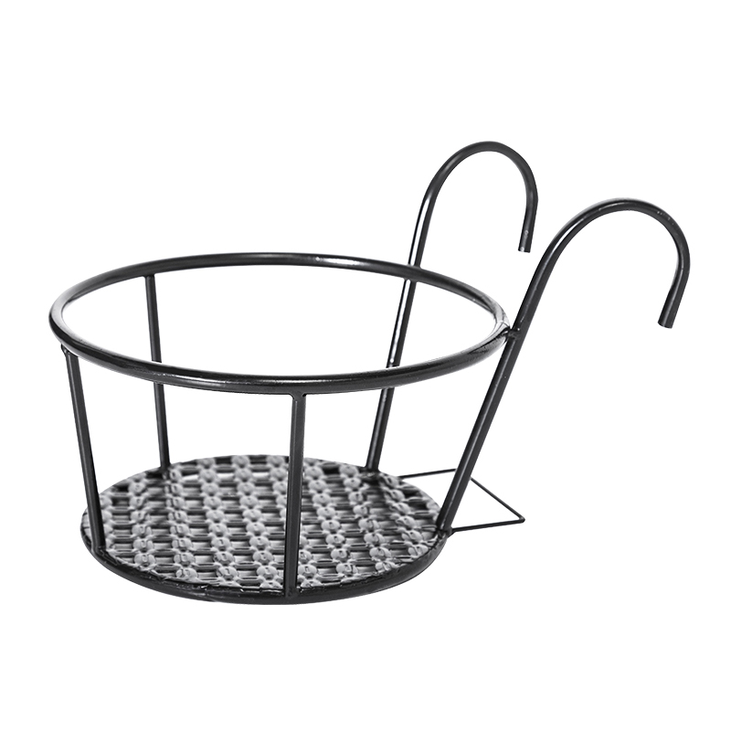 Hanging Metal Planter Basket – Garden & Terrace Pot with Hook for Outdoor Display