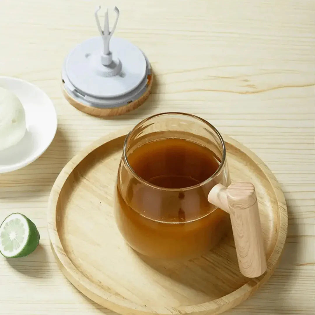 Wooden Self-Stirring Mug