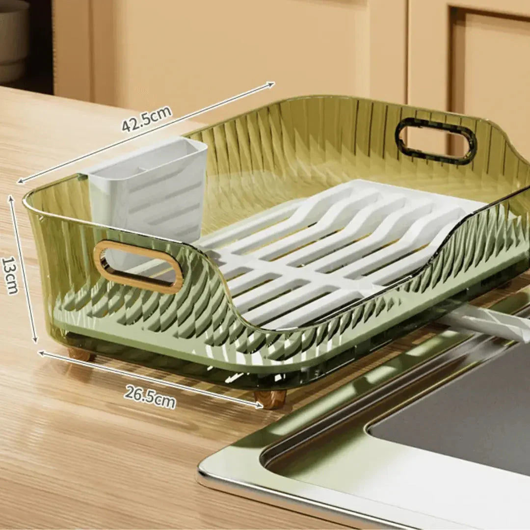 Modern Dish Drying Rack with Drainage System for Efficient Crockery Drying