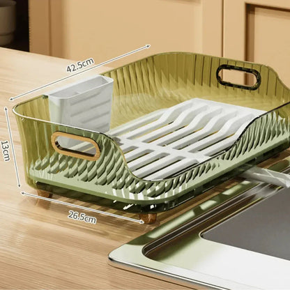 Modern Dish Drying Rack with Drainage System for Efficient Crockery Drying