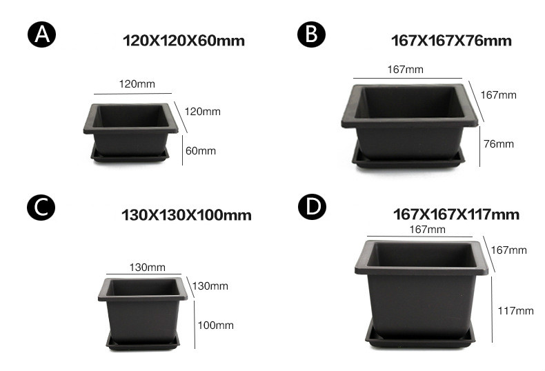 Rectangular Flower Pot with Tray – Durable Plant Container for Garden and Balcony
