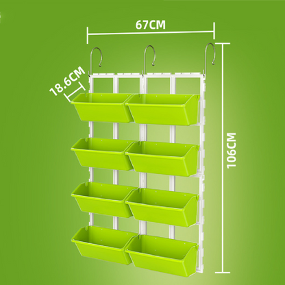 8-Pocket Vertical Plant Organizer - Wall-Mounted Shelf for Balcony and Garden