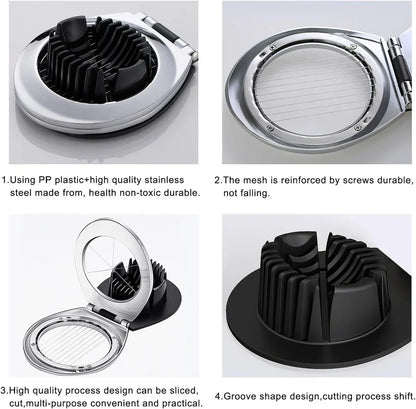 Premium 3-in-1 Stainless Steel Egg Slicer