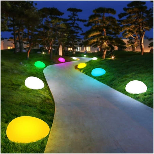 Color-Changing LED Garden Stones – Decorative Luminous Stones for Outdoor Spaces and Landscaping