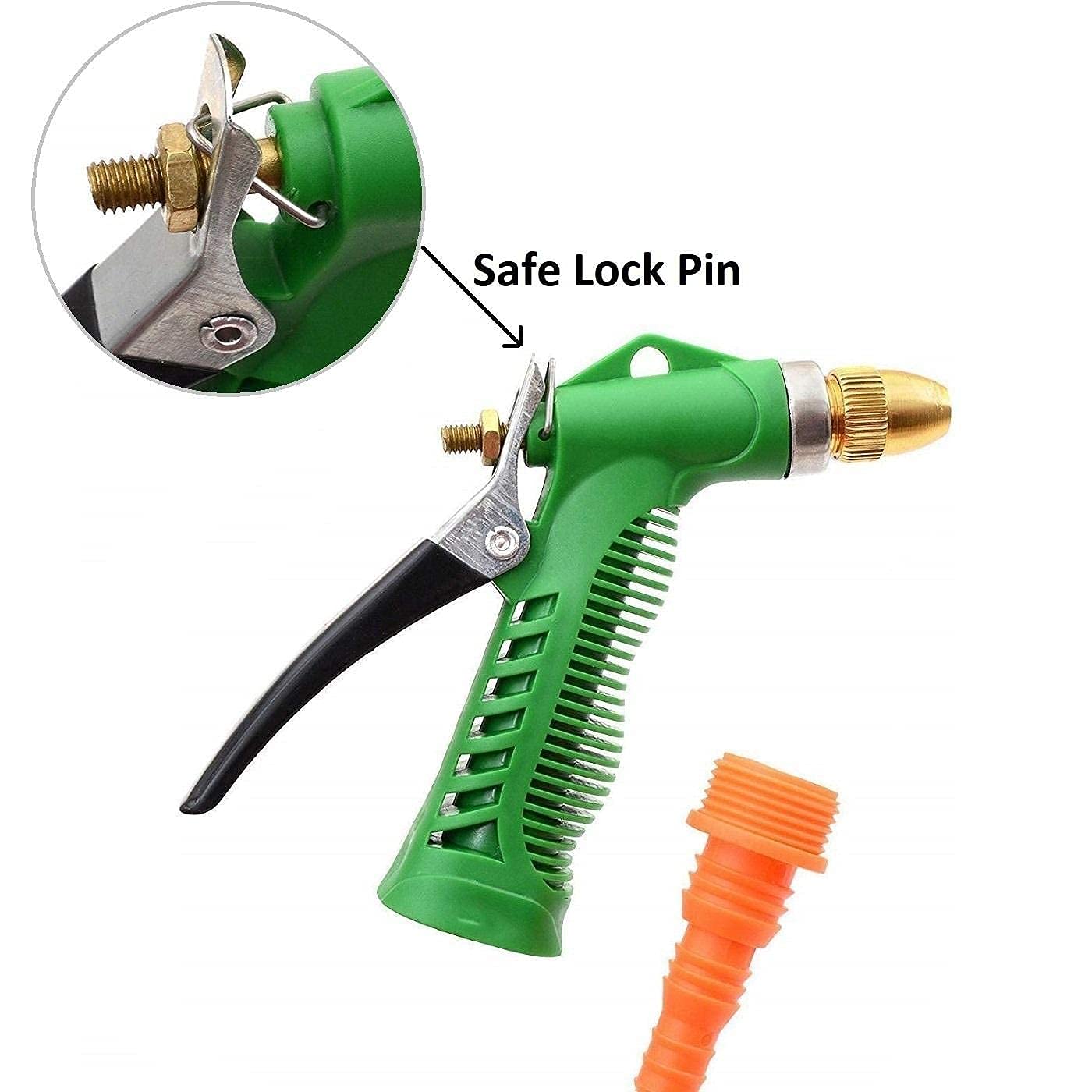 Adjustable High-Pressure Garden Hose Nozzle - Durable Copper Head for Strong Water Flow
