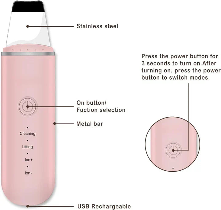 Ultrasonic Facial Skin Scrubber