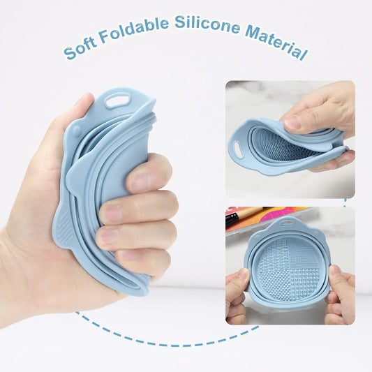 Collapsible Silicone Makeup Brush Cleaning Bowl