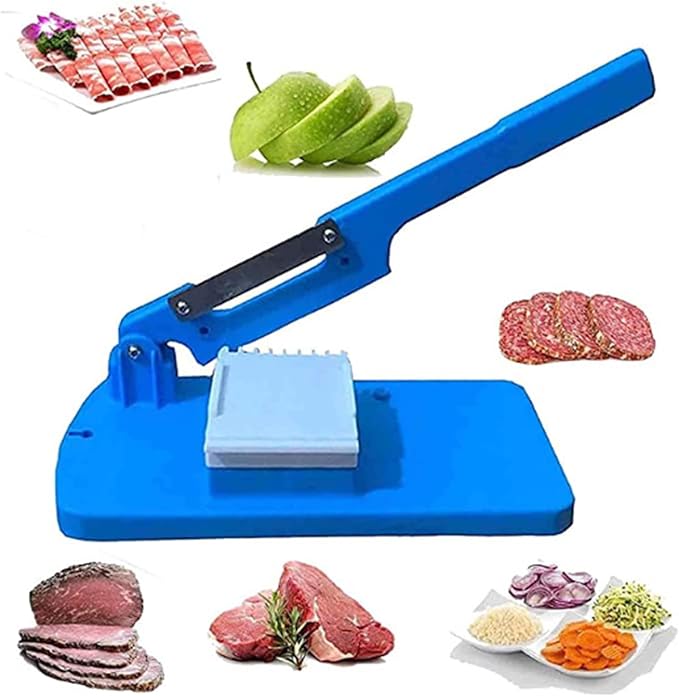Manual Food Slicer for Meat and Vegetables - Heavy-Duty Slicer for Frozen Foods