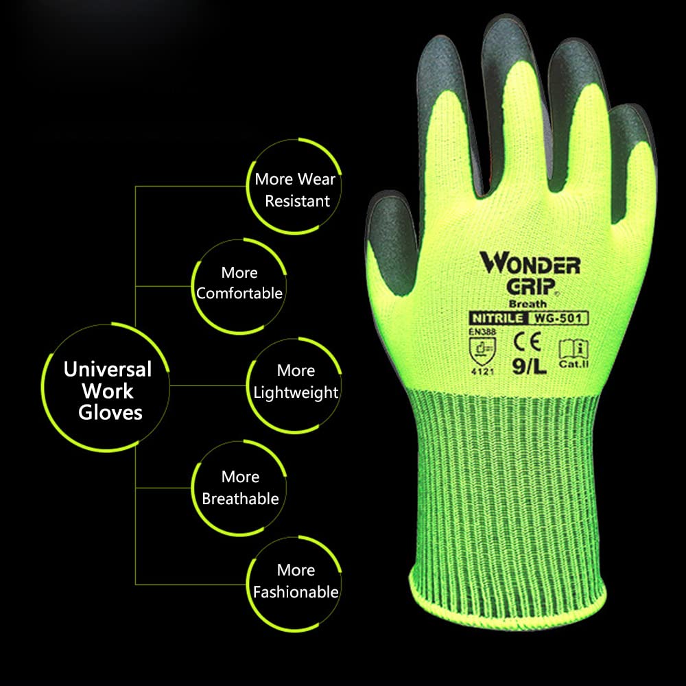 Non-Slip Gardening Gloves with Miracle Grip – Durable Work Gloves for Crafts and Outdoor Tasks