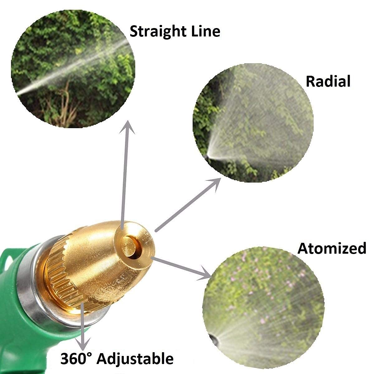 Adjustable High-Pressure Garden Hose Nozzle - Durable Copper Head for Strong Water Flow