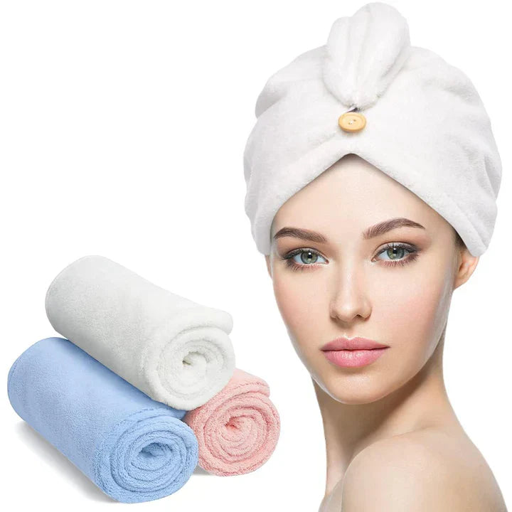 Microfiber Hair Wrap Set | 3-Pack For Fast Drying