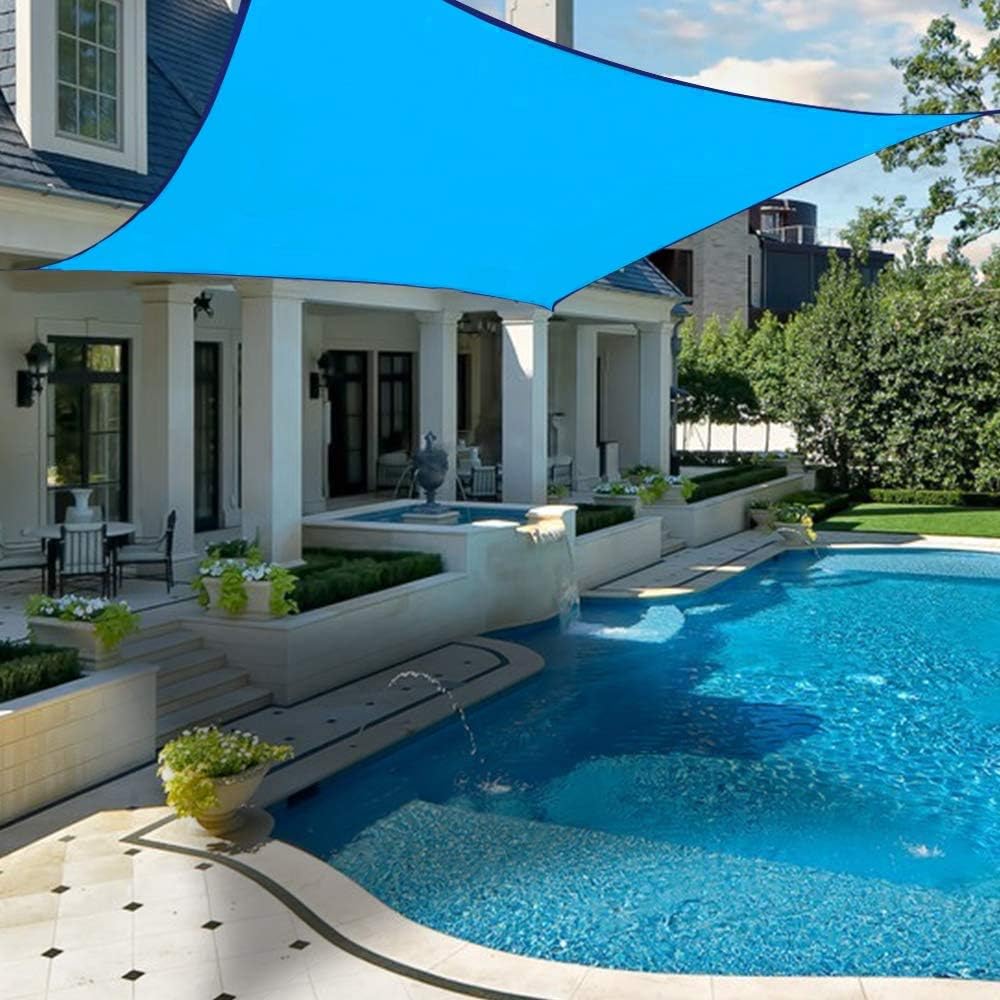 UV-Resistant Rectangular Sun Shade Sail - Outdoor Shade with Durable Rope for Protection