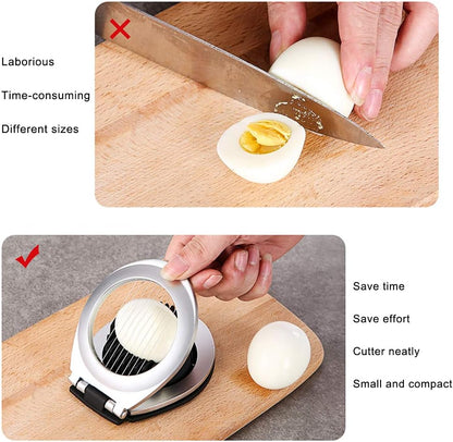 Premium 3-in-1 Stainless Steel Egg Slicer