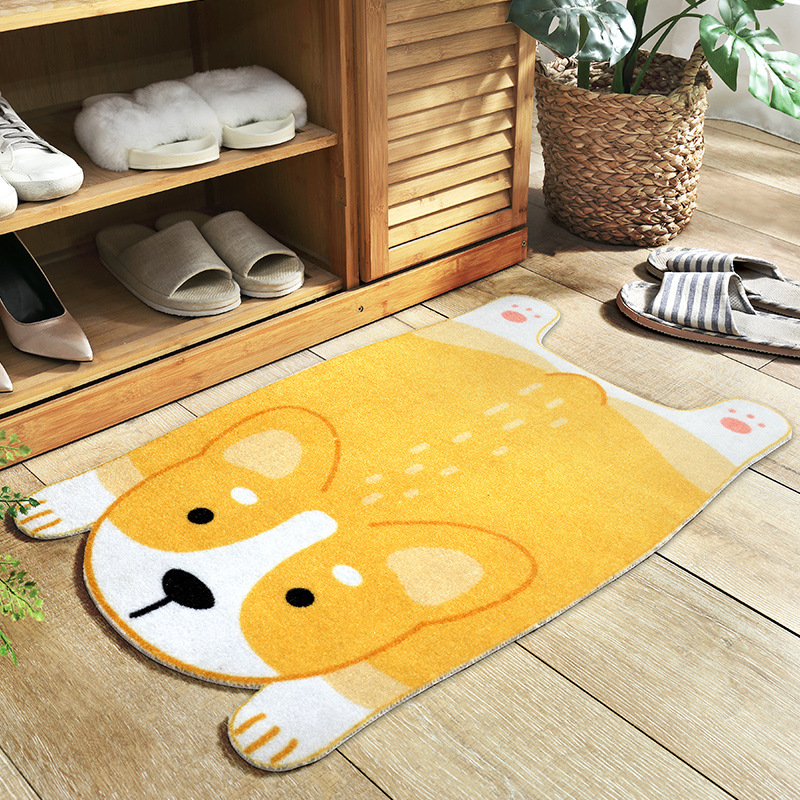 Adorable Animal Non-Slip Rug - Cute Pet Design for Kitchen, Bathroom, and Hallway