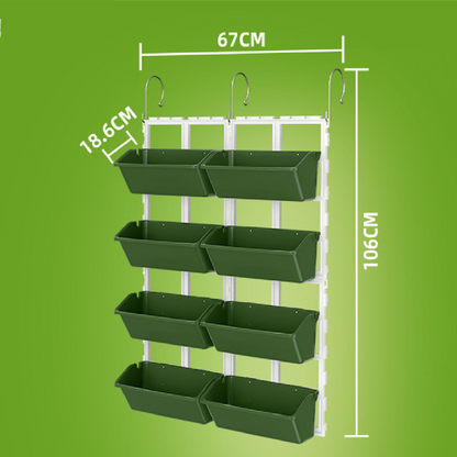 8-Pocket Vertical Plant Organizer - Wall-Mounted Shelf for Balcony and Garden