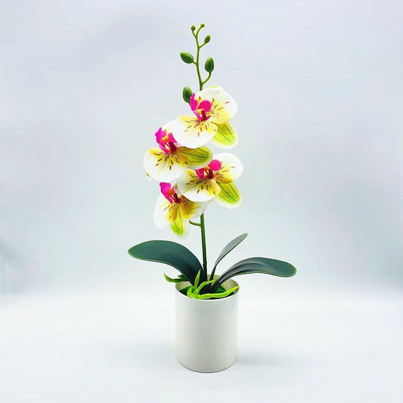 Decorative Artificial Orchid Plant – Elegant Faux Flower for Living Room and Table Display
