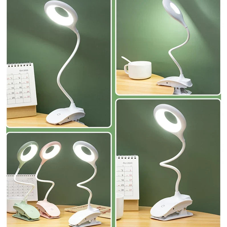 Rechargeable LED Desk Lamp with Clip – Adjustable Study and Home Office Lighting