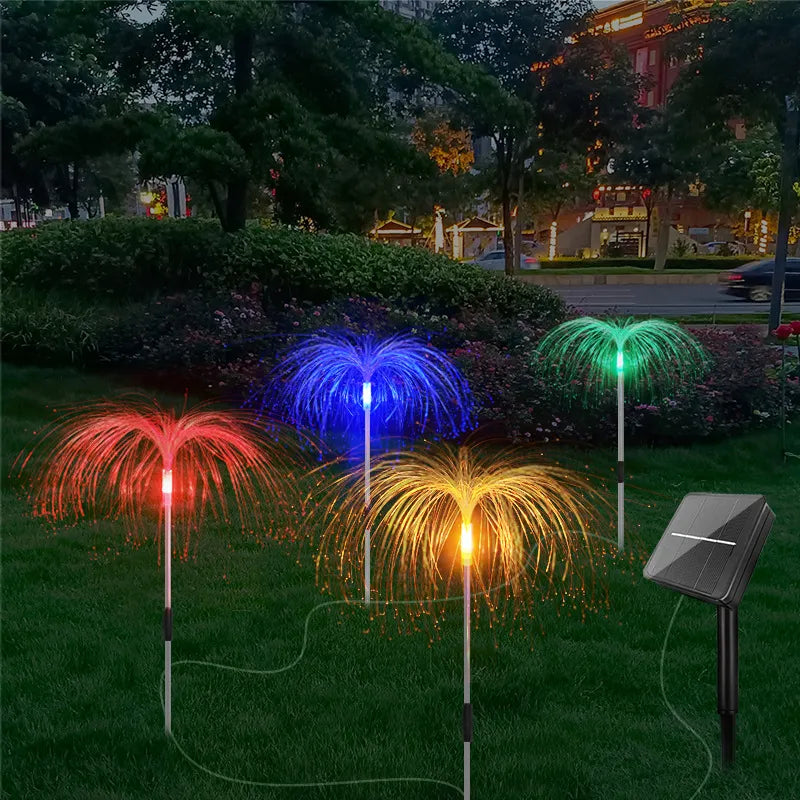 Color-Changing Solar Garden Light - LED Firework Design for Patio and Lawn