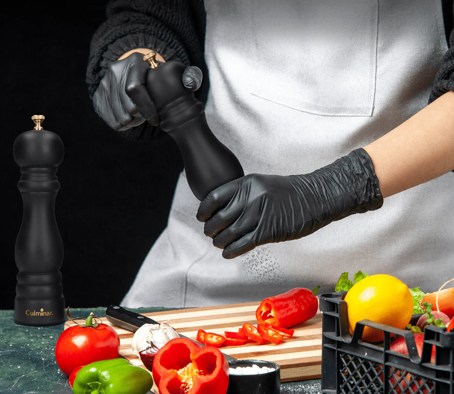 Wooden Salt and Pepper Mill Set - Manual Spice Grinder with Ceramic Mechanism and Adjustable Grind