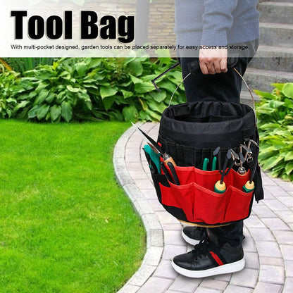 42-Pocket Garden Tool Storage Bag - Spacious Organizer for Outdoor Tools