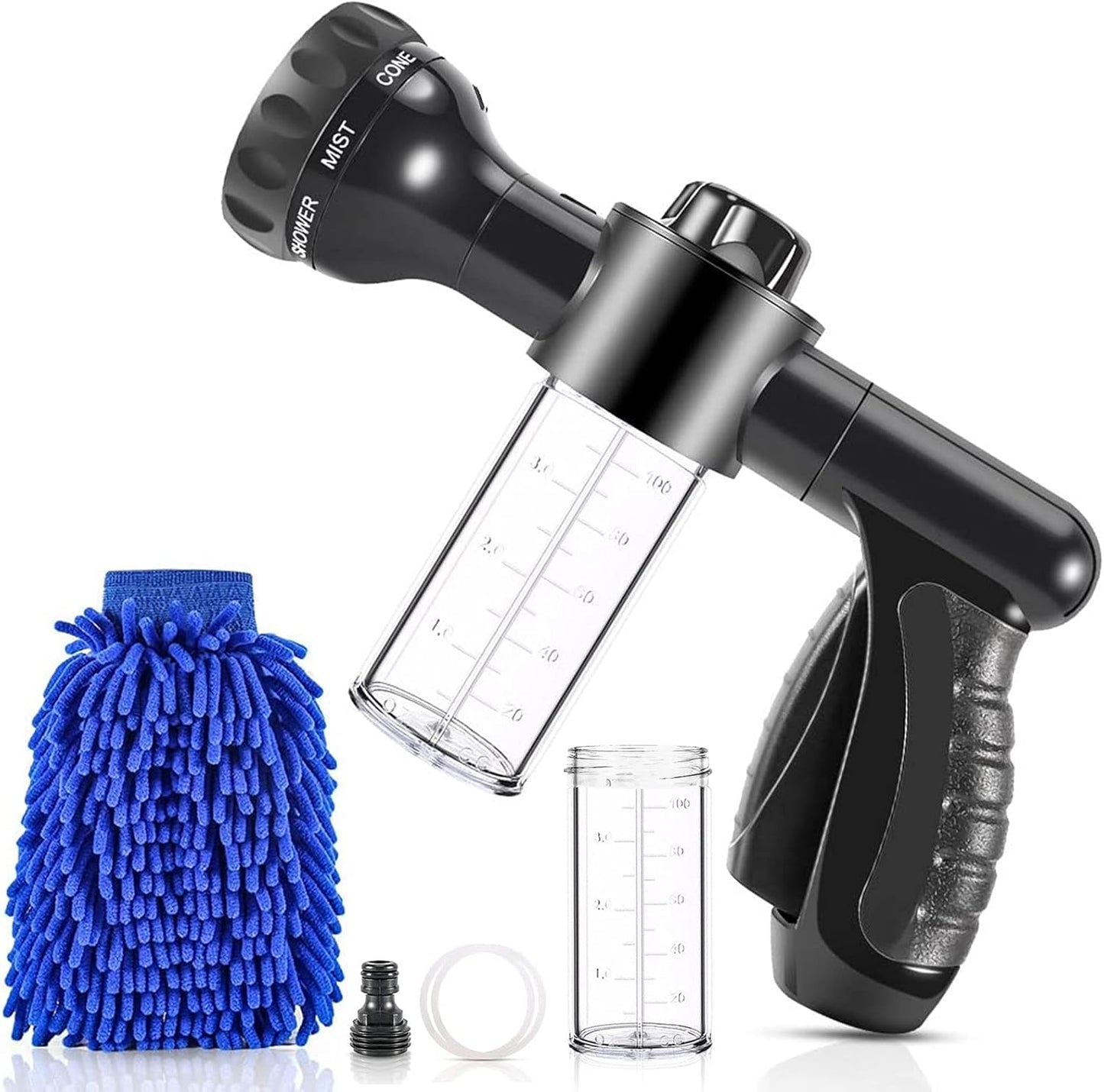 Multifunctional Car Cleaning Gun – Spray Nozzle with Microfiber Attachment for Deep Clean