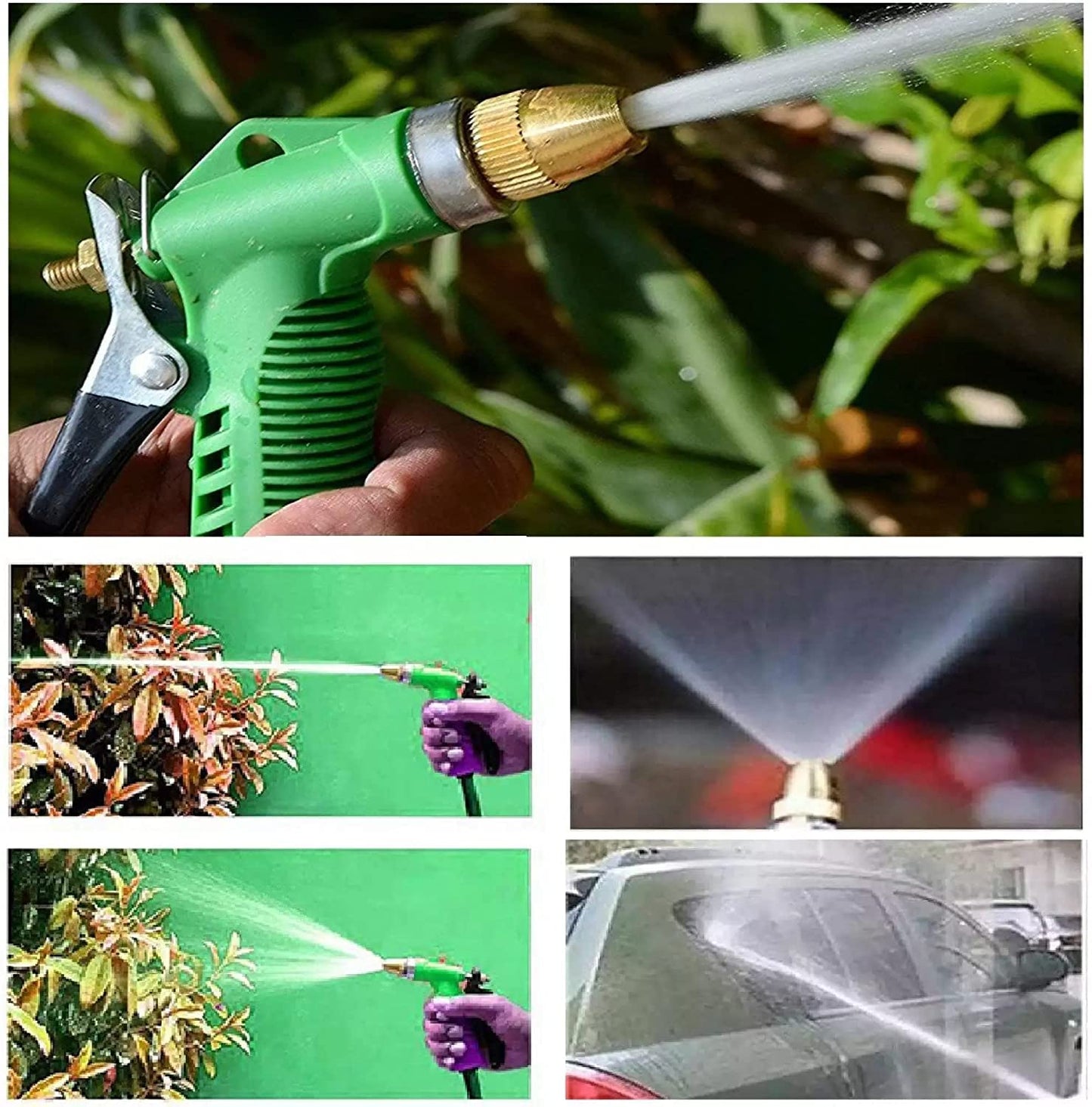 Adjustable High-Pressure Garden Hose Nozzle - Durable Copper Head for Strong Water Flow