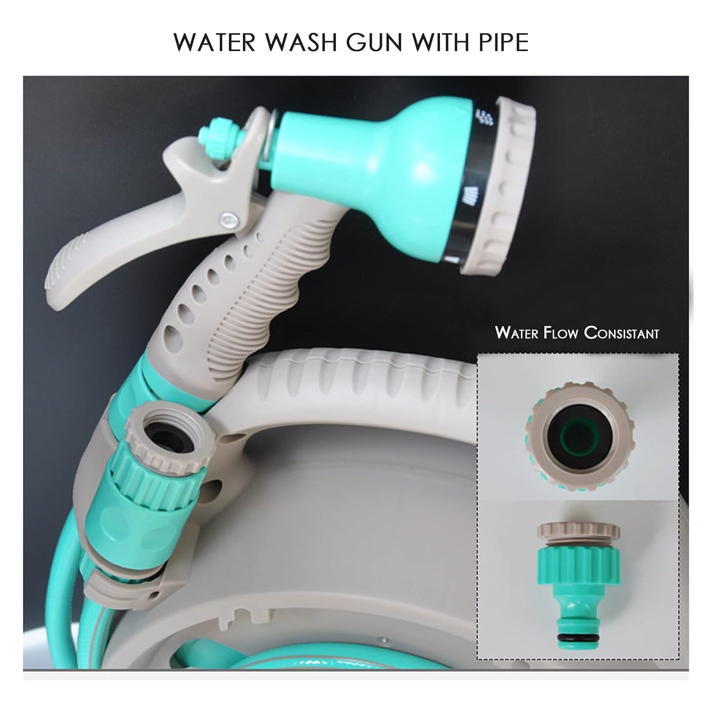 Compact Garden Hose Reel with Spray Nozzle – Convenient Watering Solution for Outdoors