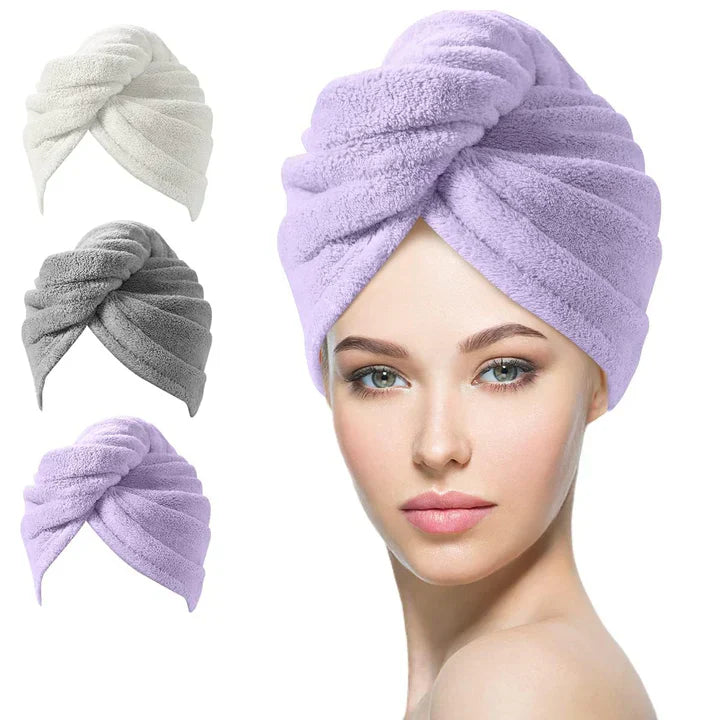 Microfiber Hair Wrap Set | 3-Pack For Fast Drying