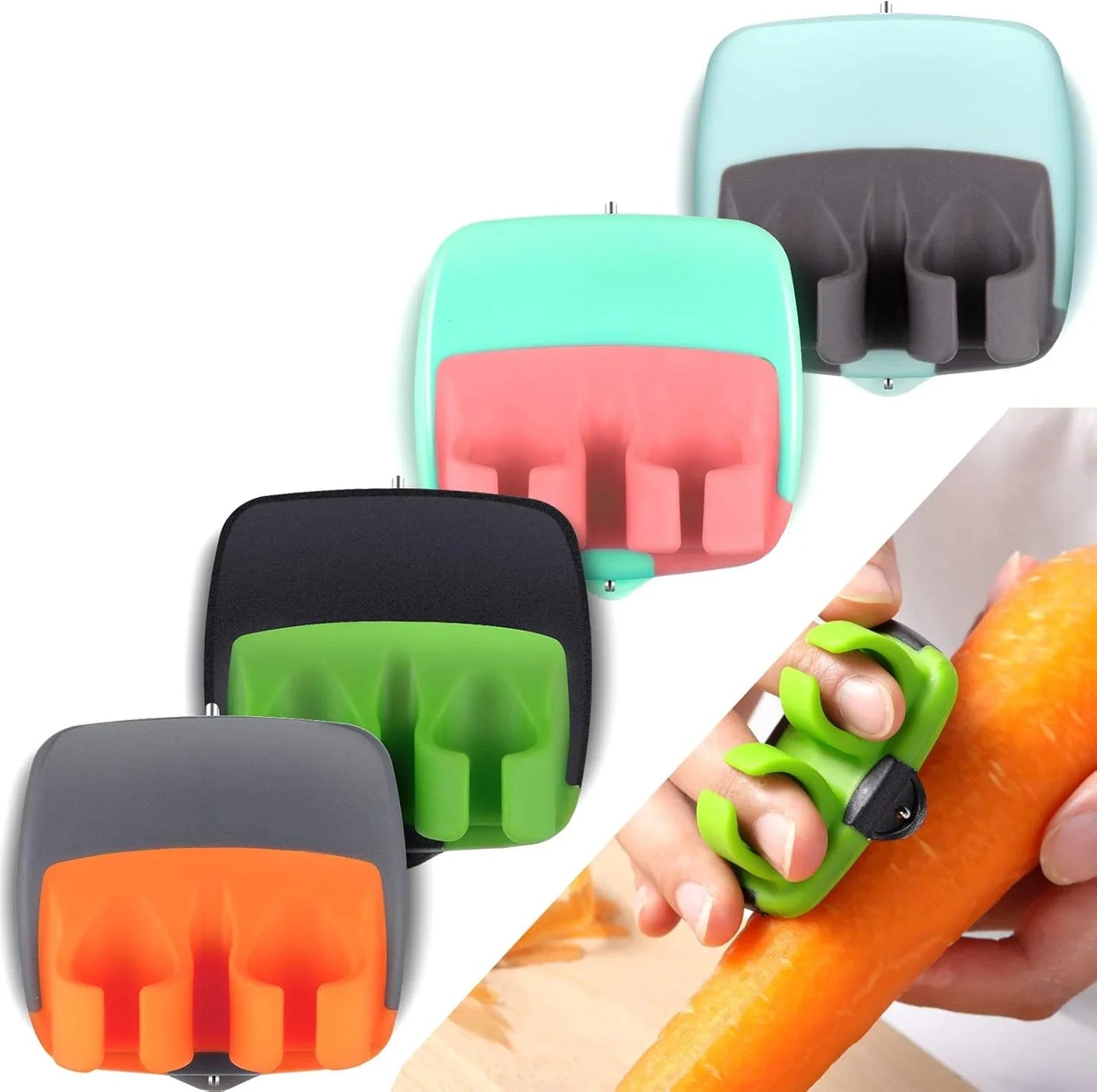 4-Piece Finger Grip Vegetable Peeler Set – Efficient and Easy to Use