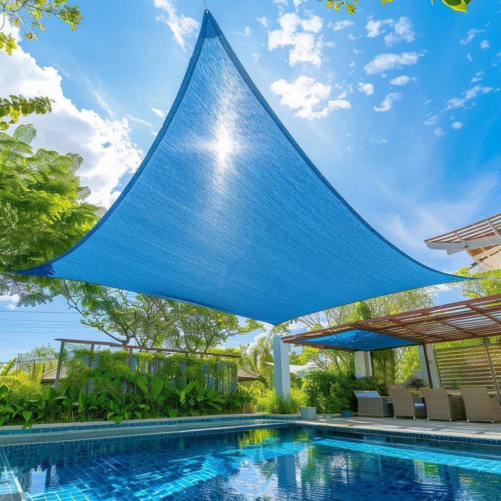 UV-Resistant Rectangular Sun Shade Sail - Outdoor Shade with Durable Rope for Protection
