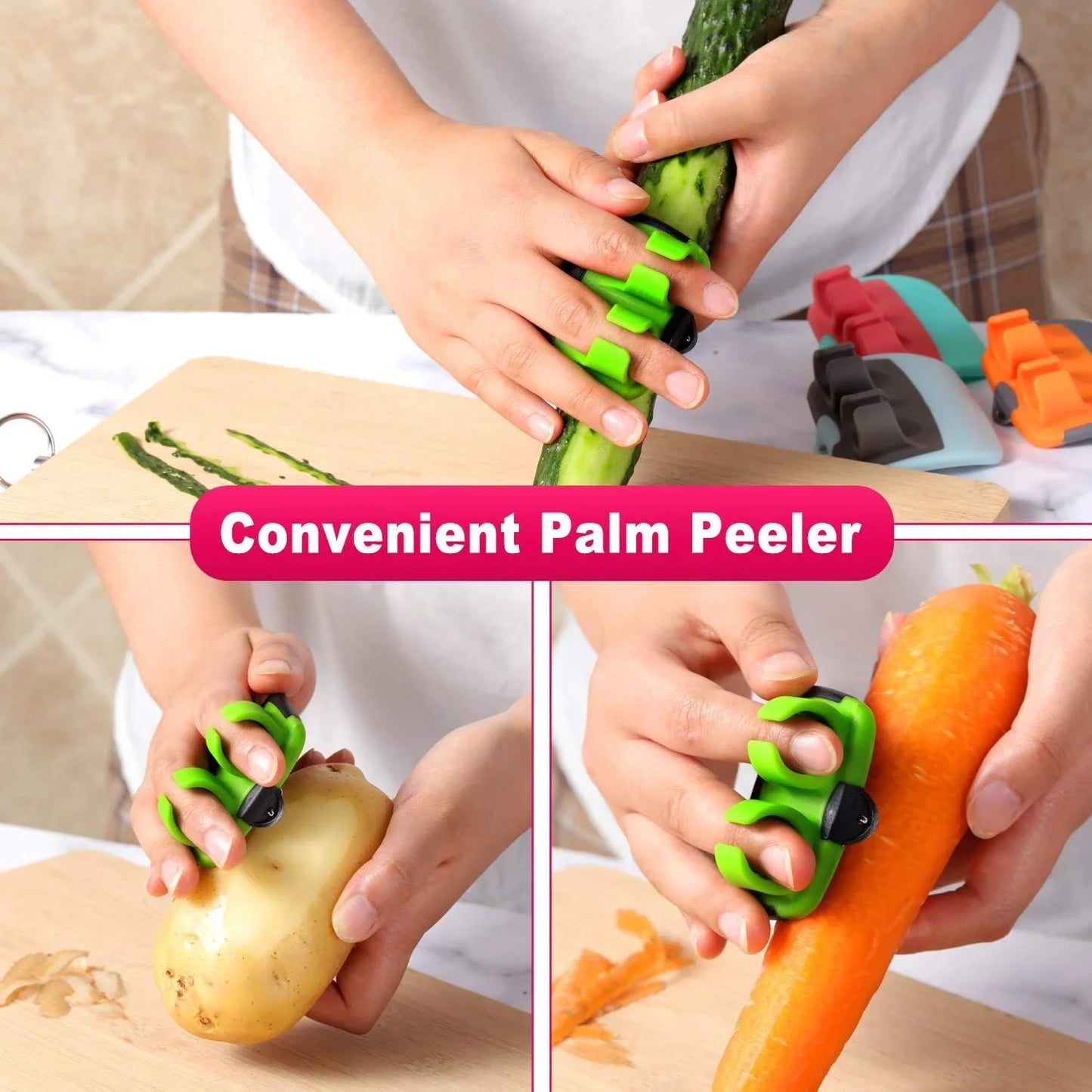 4-Piece Finger Grip Vegetable Peeler Set – Efficient and Easy to Use