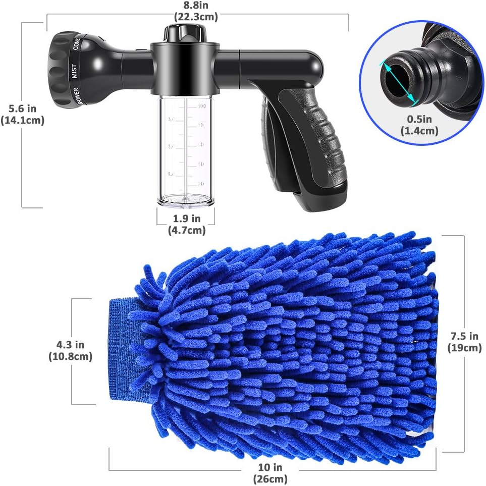 Multifunctional Car Cleaning Gun – Spray Nozzle with Microfiber Attachment for Deep Clean