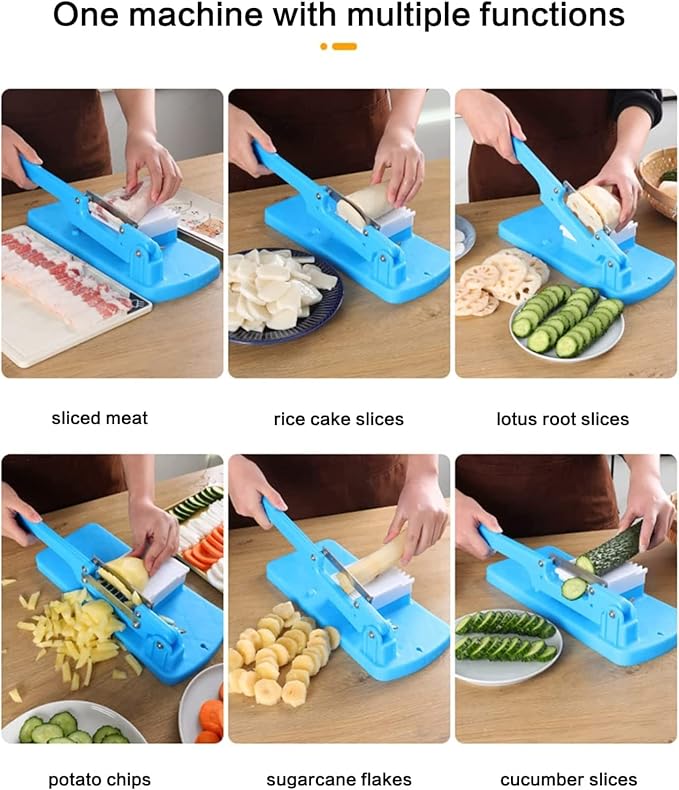 Manual Food Slicer for Meat and Vegetables - Heavy-Duty Slicer for Frozen Foods
