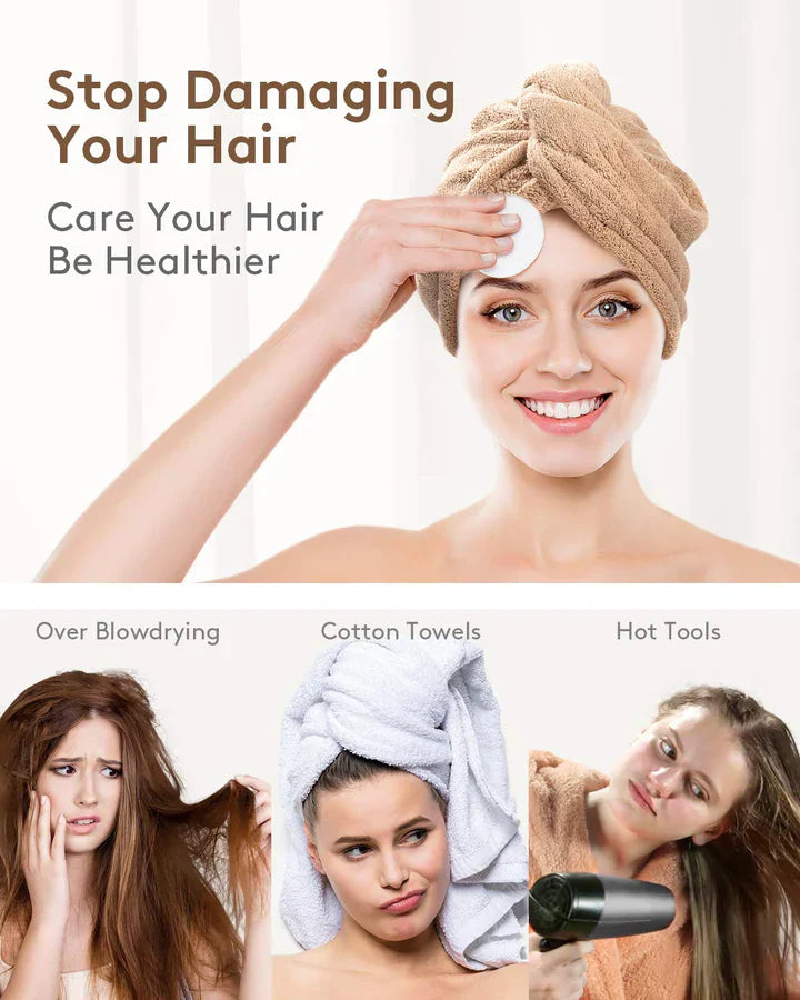 Microfiber Hair Wrap Set | 3-Pack For Fast Drying