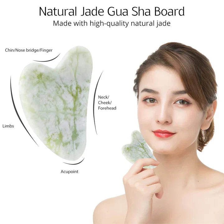 Radiant Skin Gua Sha & Jade Roller Set | For Glowing Skin and Relaxation