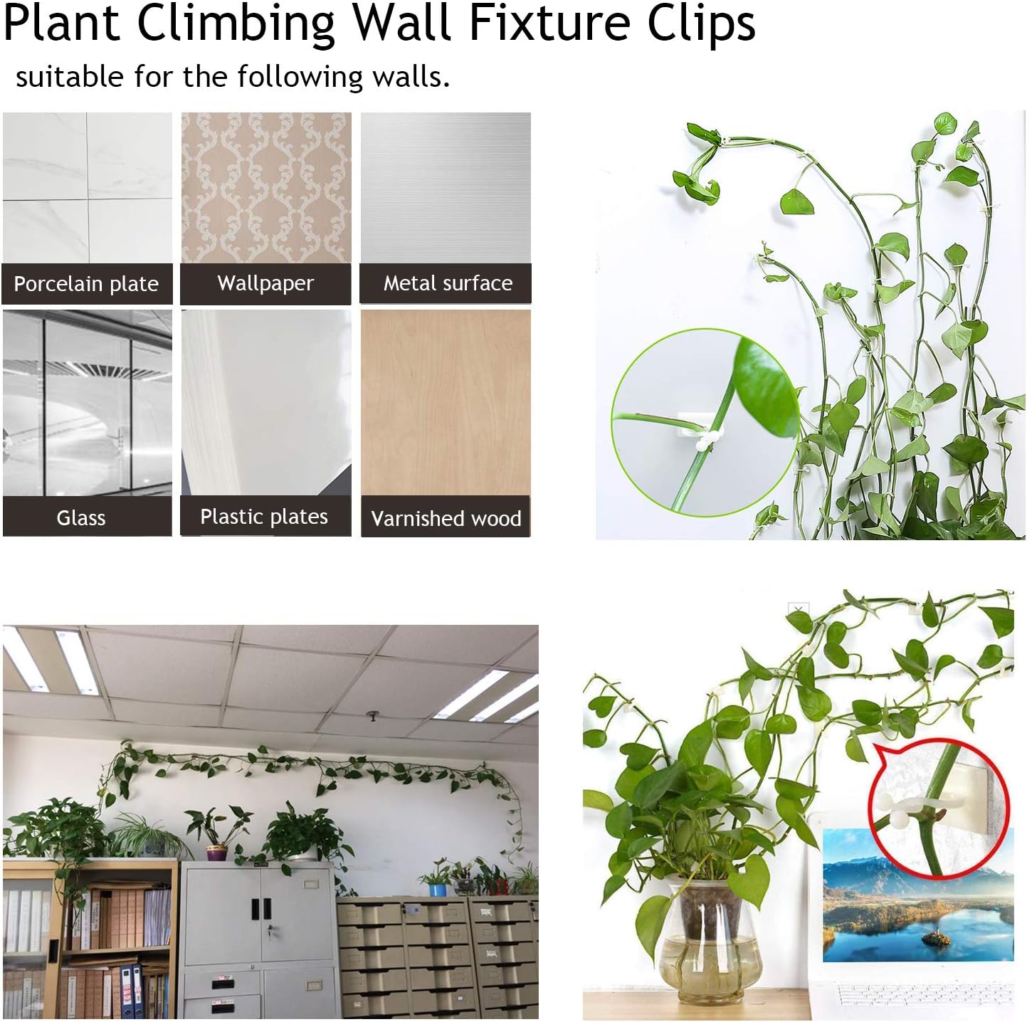 Wall Mount Clips for Climbing Plants – Durable Holders for Vertical Garden Decoration