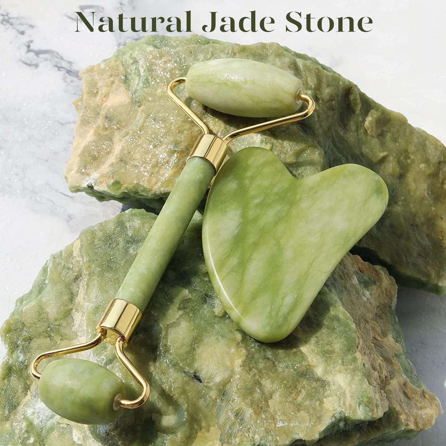 Radiant Skin Gua Sha & Jade Roller Set | For Glowing Skin and Relaxation