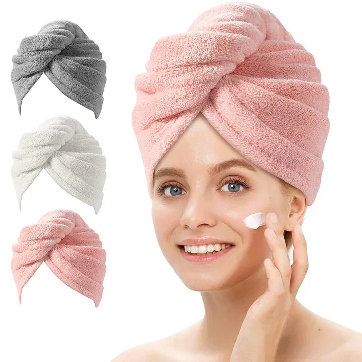 Microfiber Hair Wrap Set | 3-Pack For Fast Drying
