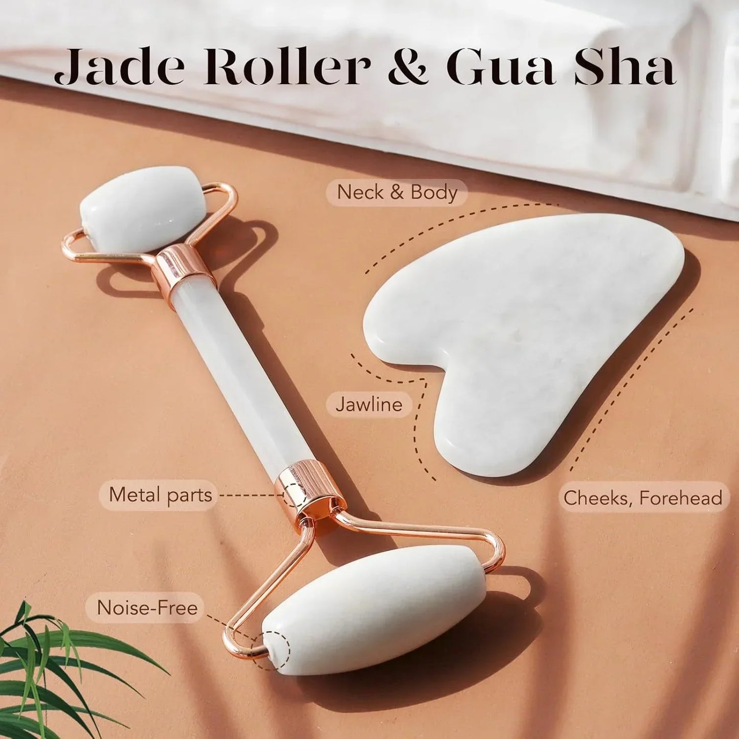 Radiant Skin Gua Sha & Jade Roller Set | For Glowing Skin and Relaxation