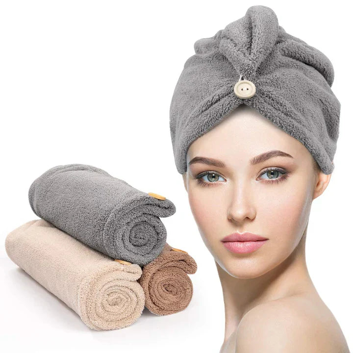 Microfiber Hair Wrap Set | 3-Pack For Fast Drying