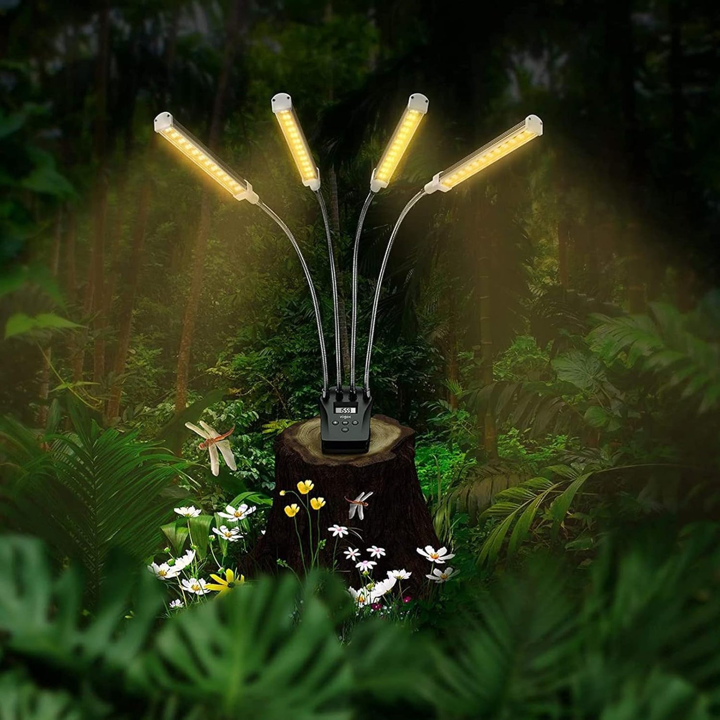 Indoor Plant Grow Light with 4 Adjustable Arms - Dimmable LED for Optimal Plant Growth