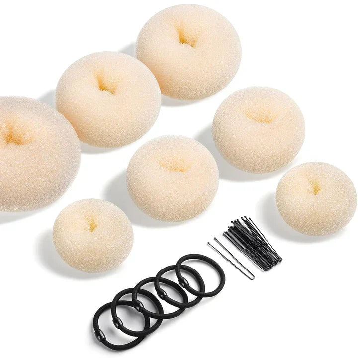 Volumizing Hair Donut Bun Maker – Set Of 7 With Accessories