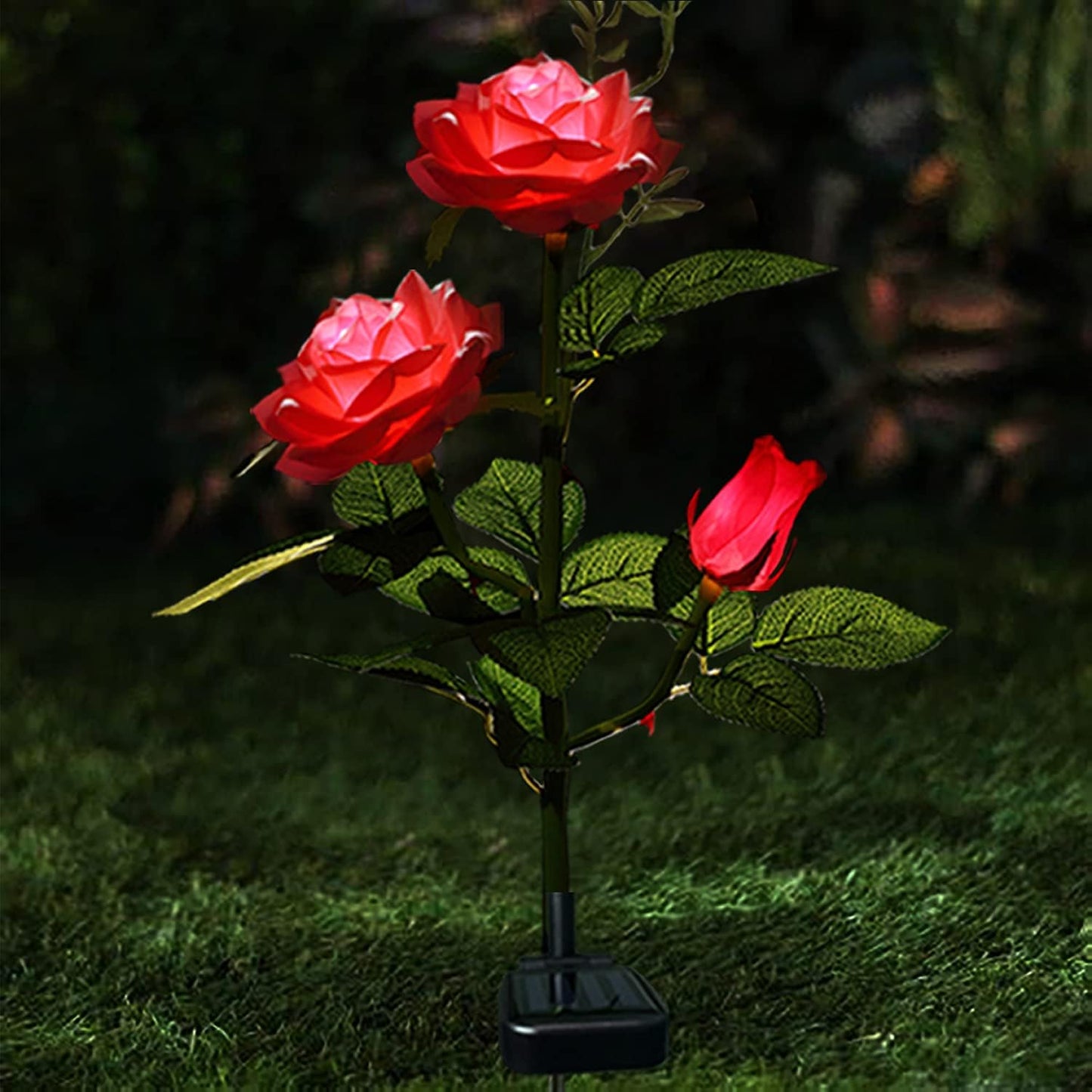 Solar-Powered Garden Rose Lights – Decorative Outdoor Lighting with Solar Panel