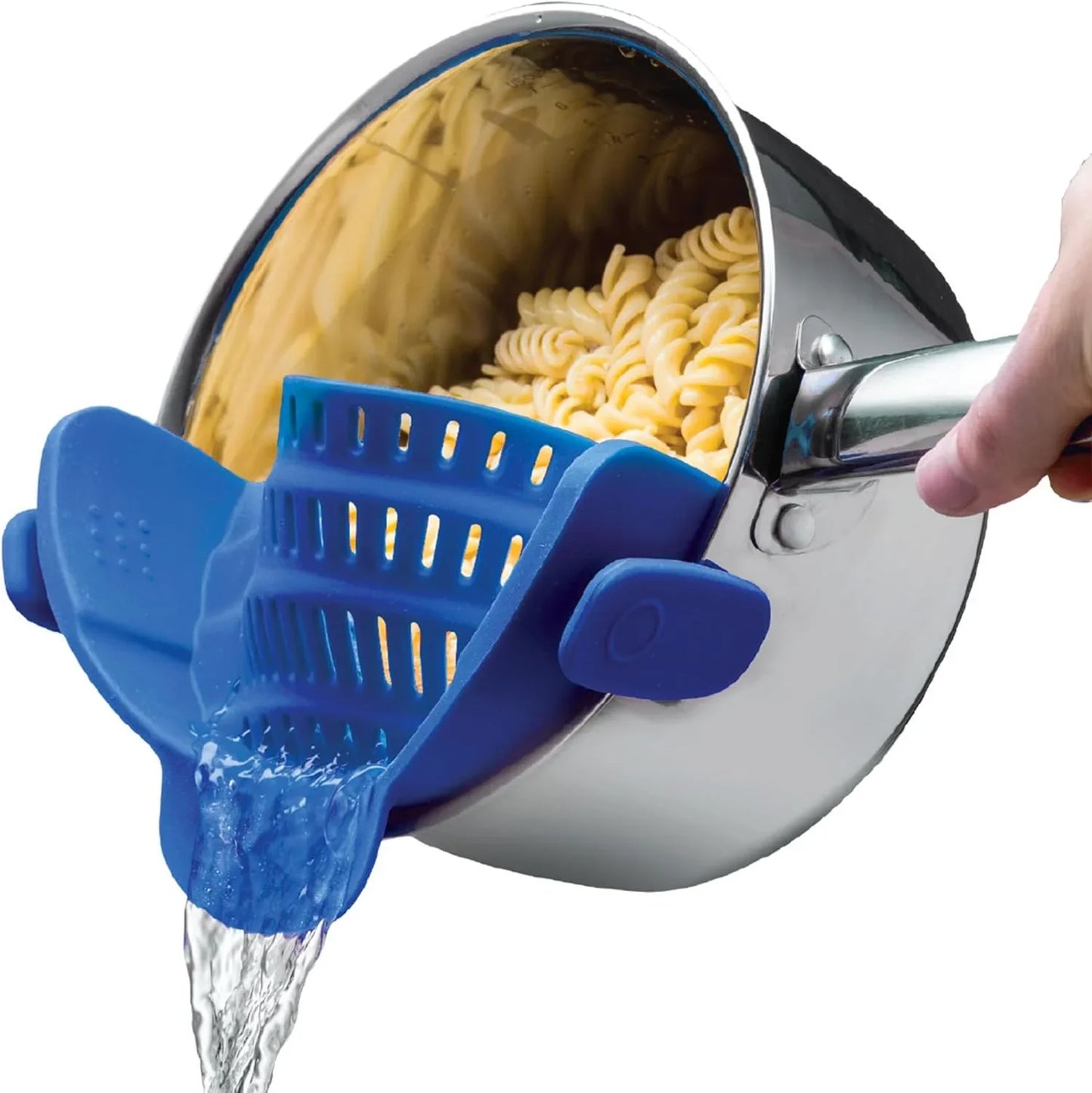 Heat-Resistant Silicone Strainer with Clip for Easy Food Draining